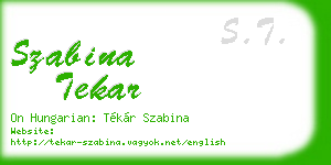 szabina tekar business card
